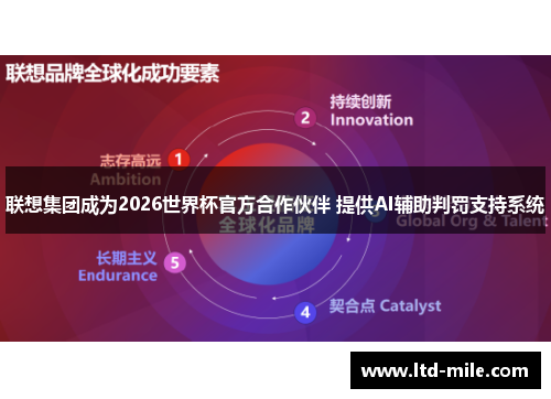 联想集团成为2026世界杯官方合作伙伴 提供AI辅助判罚支持系统